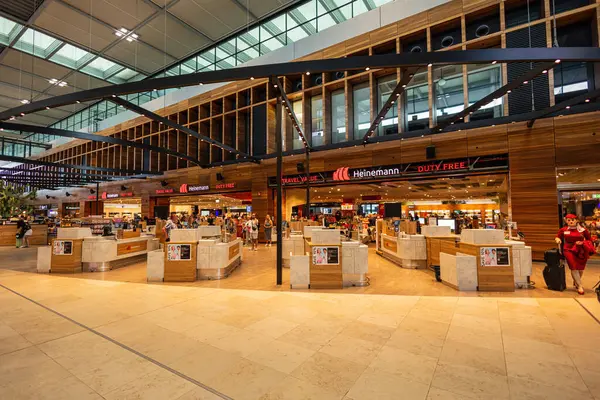 stock image Unidentified people at the duty free shop at the Airport Berlin Brandenburg International