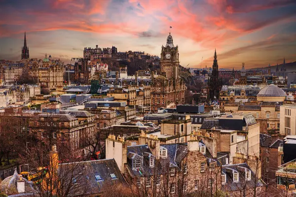 stock image Beautiful view of Edinburgh at sunset