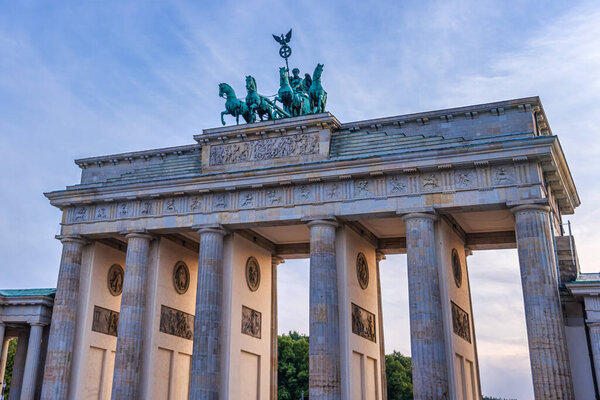 Brandenburger Tor Brandenburg Gate in Berlin Germany at night.