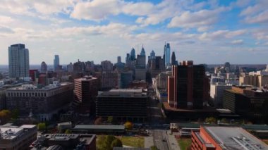 Philadelphia şehir merkezinin hava manzarası