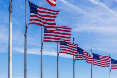 Washington Anıtı 'ndaki Ulusal AVM' de ABD Bayrakları