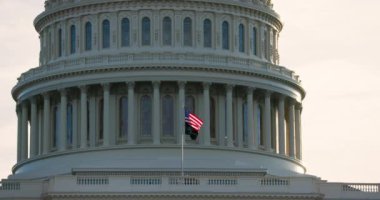 ABD başkenti Washington DC 'de Senato ve Temsilciler Meclisi' ni barındıran ABD Kongre Binası 'nın dışı..