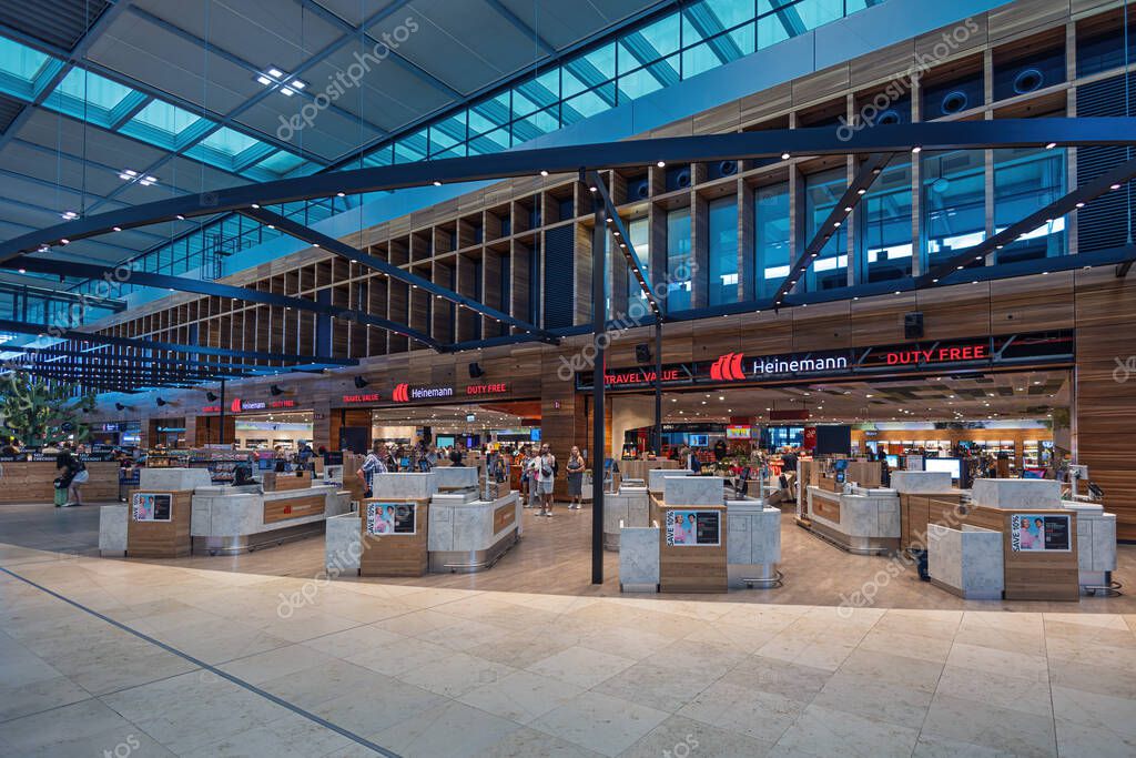 Duty free shop inside the terminal of the BER airport in Berlin, Brandenburg