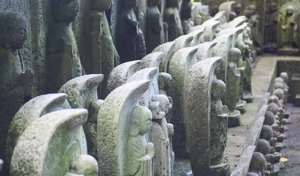 Fila Estatuas Buda Jizo Templo Hase Dera Kamakura Japón —  Fotos de Stock