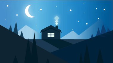 Barışçıl Vektör Mavi Gece