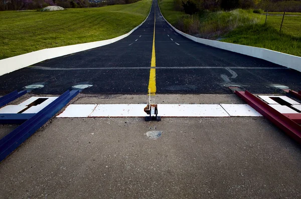 stock image Starting line at empty track of soap box derby