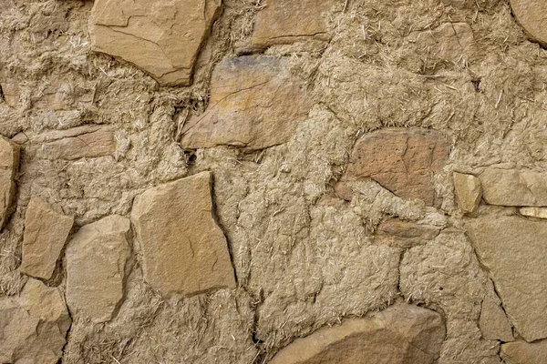Close up texture of the wall of an historic adobe construction, New Mexico in a full frame view