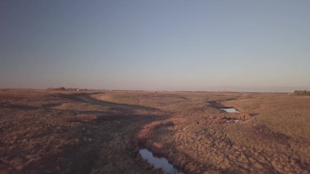 Nagranie Lotu Drona Nad Ścieżką Rekreacyjną Wzdłuż Brzegów Rzeki Pembina — Wideo stockowe