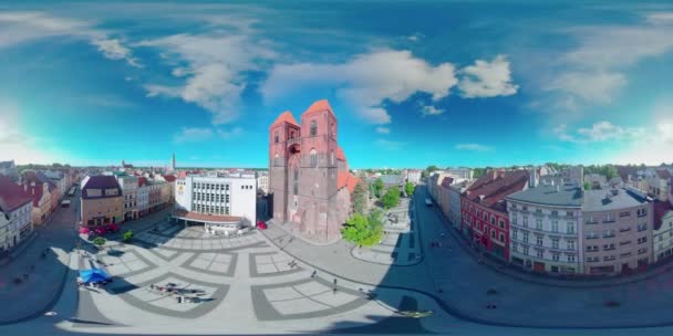 Una Splendida Vista Aerea Della Città Brzeg Polonia Video Mostra — Video Stock