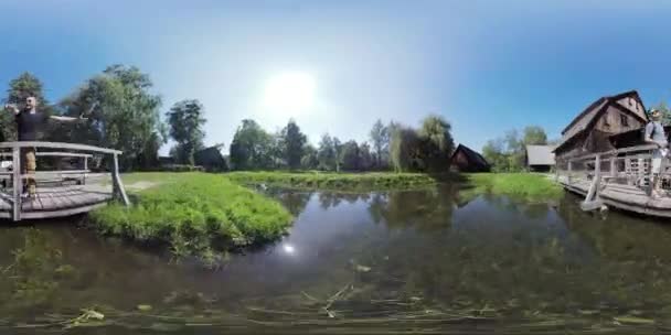 360 Derecelik Video Turu Sizi Tarihi Bir Değirmenine Manzaralı Çevresine — Stok video