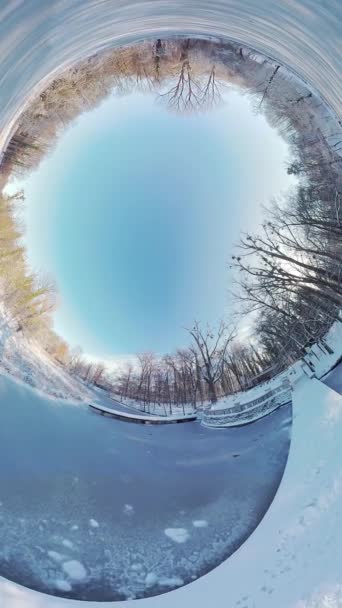 Ковчег Захоплюючій Подорожі Через Безтурботний Зимовий Пейзаж Цьому 360 Градусному — стокове відео