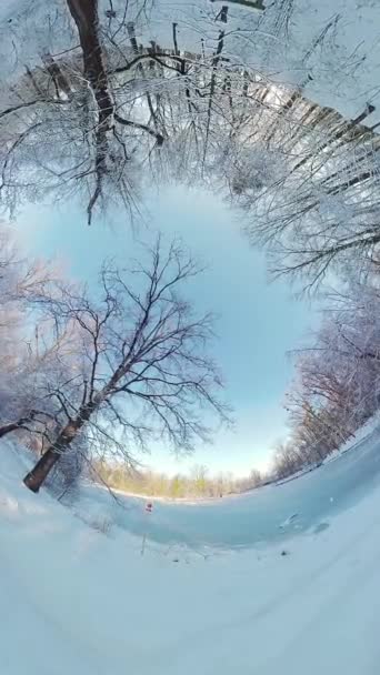 360도 비디오의 숨막히는 경이로운 매혹적인 여행을 떠나보세요 얼어붙은 둘러싸인 매혹적인 — 비디오