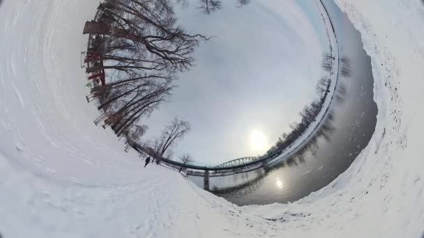 Embárcate Cautivador Viaje Través Paraíso Congelado Este Video 360 Grados — Vídeo de stock