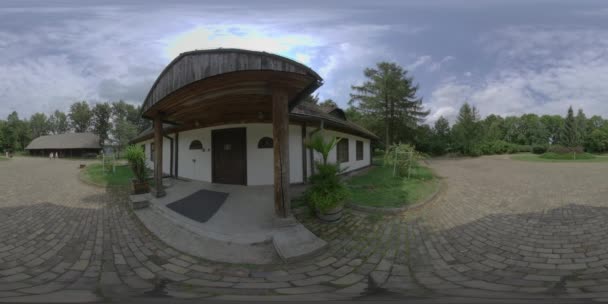 360 Degree Virtual Tour Takes You Traditional Romanian Village House — Stock Video
