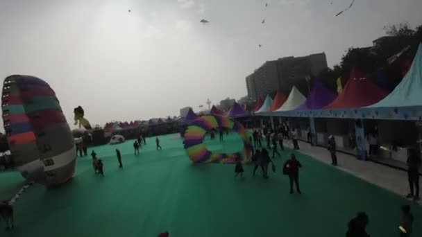 Mezinárodní Festival Draků Ahmedabad Živá Pestrá Událost Která Koná Ahmedabadu — Stock video