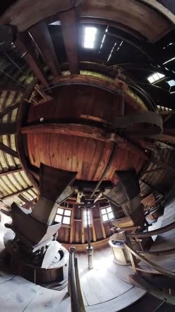 Toto Video Vás Zavede 360 Stupňovou Prohlídku Tradičním Holandském Větrném — Stock video