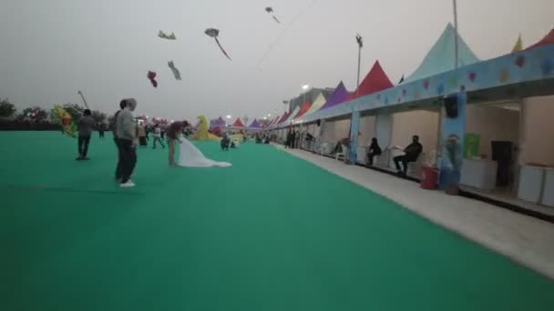 Vídeo Captura Atmosfera Alegre Vibrante Festival Pipa Ahmedabad Índia Conhecido — Vídeo de Stock