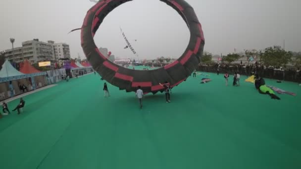 Ahmedabad International Kite Festival Evento Vibrante Colorido Que Ocorre Ahmedabad — Vídeo de Stock