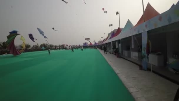 Het Ahmedabad International Kite Festival Een Jaarlijks Terugkerend Evenement Ahmedabad — Stockvideo