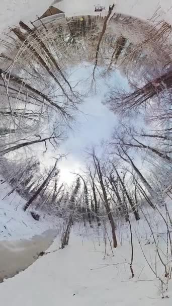 Sizi Nefes Kesici Bir Kış Harikalar Diyarına Götüren Bir Portaldan — Stok video