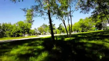 Bu, güzel bir parkta huzurlu bir yürüyüşün videosu. Yeşiller yemyeşil ağaçlar, açık otlak alanlar ve cıvıldayan kuşlar rahatlatıcı ve huzurlu bir atmosfer yaratıyor. Bu video, insanlar için mükemmel.