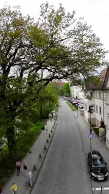 Bu büyüleyici video sizi büyüleyici bir kaldırım taşı caddesinde sakin bir yolculuğa çıkarıyor. Sokaklar yemyeşil ağaçlar ve tarihi binalarla çevrili. Resmedilmeye değer ve huzur verici.