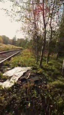 Bu video terk edilmiş bir demiryolu hattı boyunca FPV insansız hava aracı uçuşu. Pist bitki örtüsüyle kaplanmış ve çevresi ormanla sanayi binalarının karışımıyla çevrili. Şey...