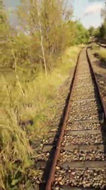 Bu FPV insansız hava aracı görüntüsü sizi yoğun bir ormanda tren yolu boyunca heyecanlı bir yolculuğa çıkarıyor. İnsansız hava aracı yere doğru alçaktan uçar. İzlere ve çevreye benzersiz bir bakış açısı kazandırır.