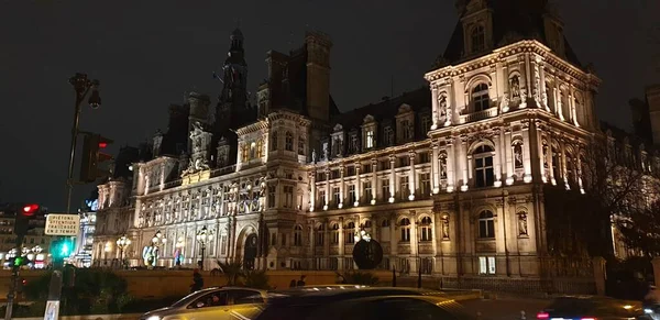 Nachtaufnahme Der Stadt Der Hauptstadt Von Frankreich Paris — Stockfoto