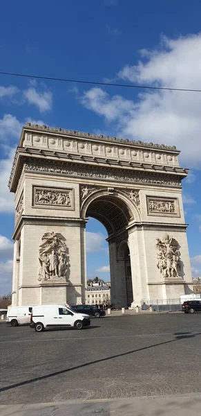 Famous Triumphal Arch Observation Deck Built Honor Victories Napoleon High — Stock Photo, Image