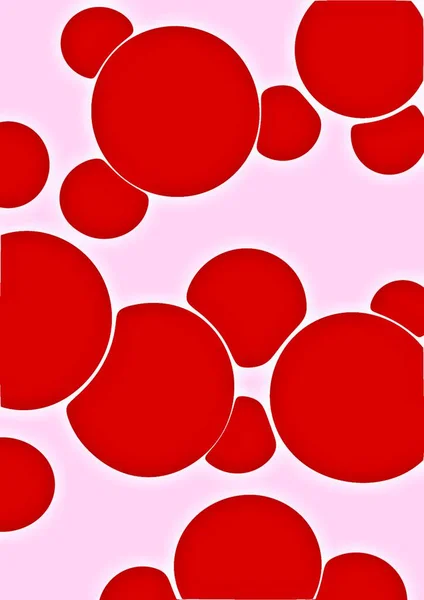 Conjunto Abstrato Círculos Deformados Vermelho Cores Rosa Foto Alta Qualidade — Fotografia de Stock