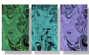 Soyut eğri arkaplan, şablon koleksiyonu, deforme desen, moda, parlak renkler. Yüksek kalite fotoğraf