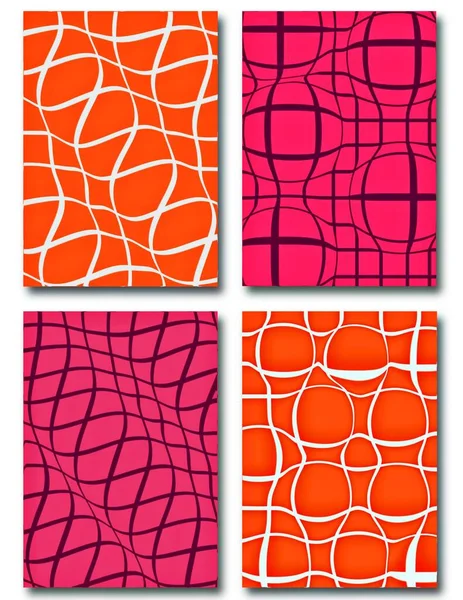 Абстрактный Фон Деформированный Клетчатый Узор Коллекция Шаблонов Модные Цвета Высокое — стоковое фото