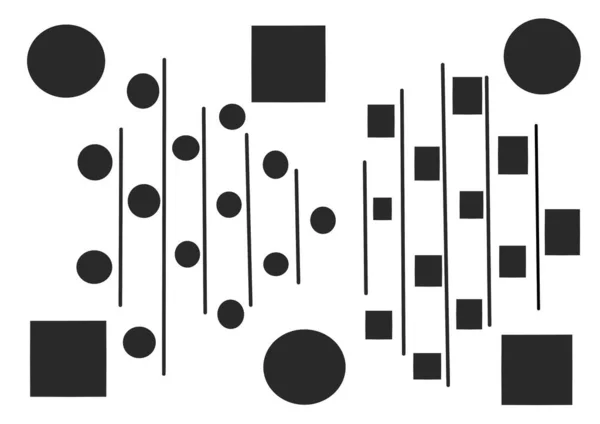 Beyaz Arka Planda Siyah Beyaz Renkli Geometrik Şekiller Yüksek Kalite — Stok fotoğraf