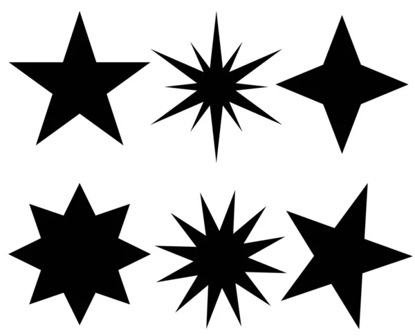 在白色背景上的多角形恒星 黑色和白色 高质量的照片 — 图库照片