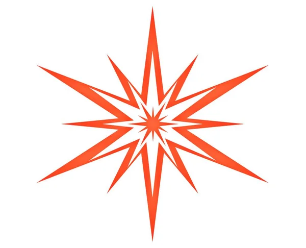 Polygonale Orange Rote Helle Sterne Auf Weißem Hintergrund Hochwertiges Foto — Stockfoto