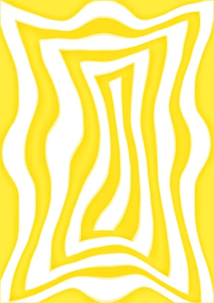 Хвилястий Візерунок Оптичною Ілюзією Абстрактний Смугастий Фон Білі Жовті Кольори — стокове фото