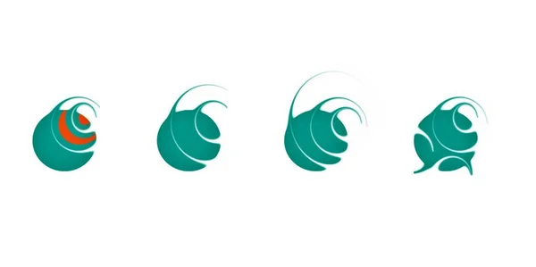 Koleksi Desain Logo Bola Lingkaran Berwarna Pirus Hijau Foto Berkualitas — Stok Foto