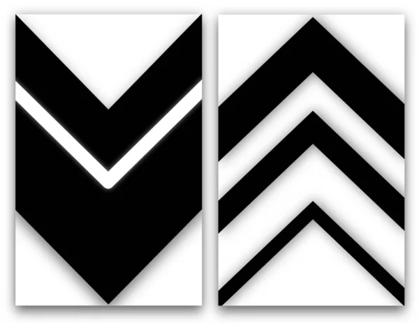 Diseño Blanco Negro Conjunto Patrón Abstracto Con Líneas Dinámicas Forma —  Fotos de Stock