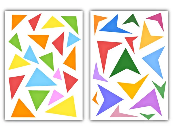 Абстрактная Иллюстрация Разноцветными Яркими Фигурами Белом Фоне Высокое Качество Фото — стоковое фото