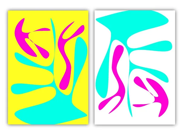 Абстрактная Иллюстрация Разноцветными Яркими Фигурами Произвольной Формы Шаблонами Высокое Качество — стоковое фото