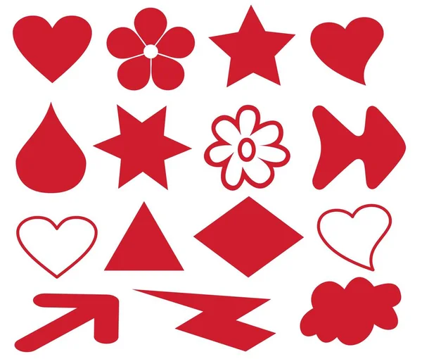 Conjunto Mão Desenhado Doodles Estrelas Corações Setas Flores Gota Triângulo — Fotografia de Stock