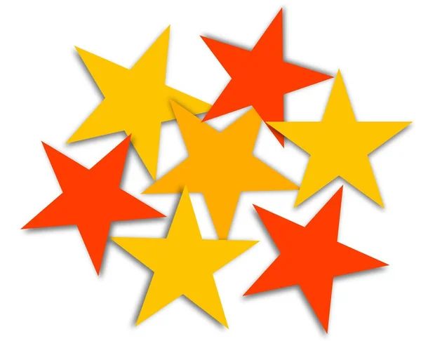 Papel Simples Estrelas Coloridas Sobre Fundo Branco Foto Alta Qualidade — Fotografia de Stock