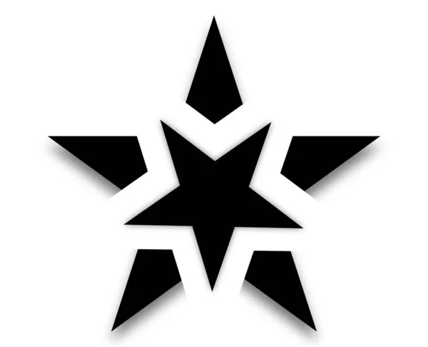 Stjärna Ikon Logotyp Illustration Svart Och Vit Färg Högkvalitativt Foto — Stockfoto