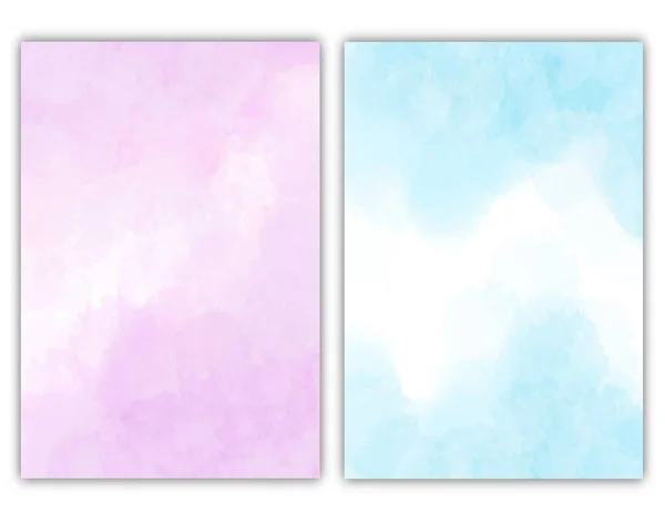 ピンクと青の色で抽象的な水彩画の背景 テンプレートコレクション 高品質の写真 — ストック写真