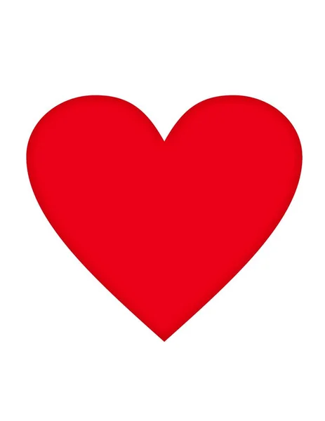 Grande Coração Vermelho Fundo Branco Foto Alta Qualidade — Fotografia de Stock