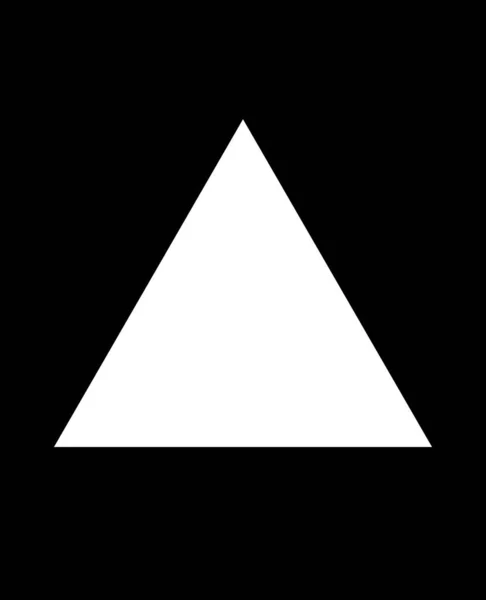 Witte Driehoek Een Zwarte Achtergrond Zwart Wit Kleur Hoge Kwaliteit — Stockfoto
