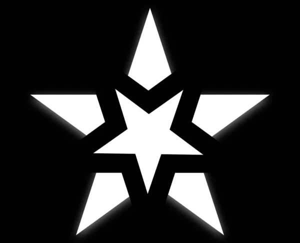 Icono Estrella Ilustración Del Logotipo Color Blanco Negro Foto Alta —  Fotos de Stock