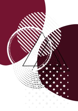 geometrik şekilli kırmızı ve beyaz renkli modern basit minimalist soyutlar. Yüksek kalite fotoğraf