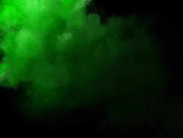 抽象的な煙雲の背景は黒を基調とした緑色です 高品質の写真 — ストック写真